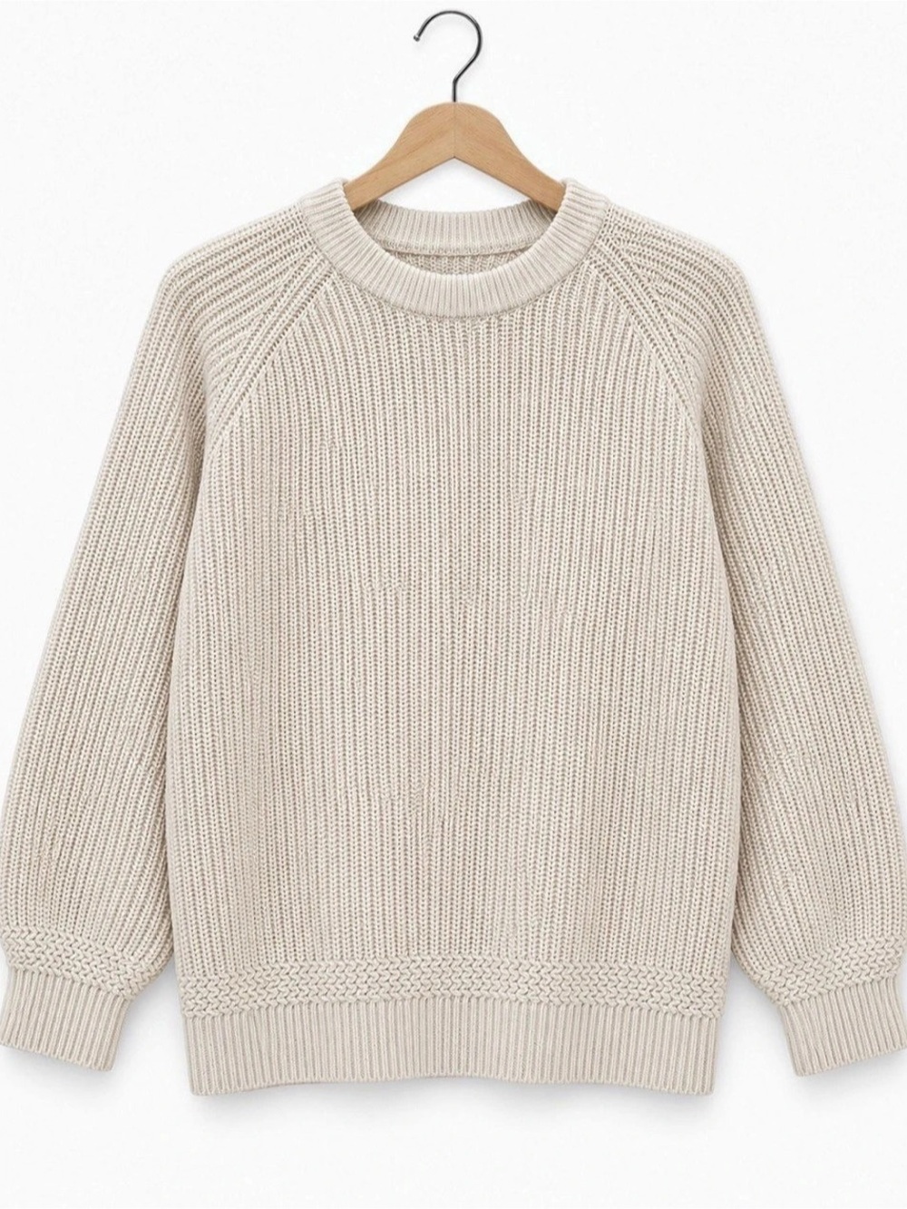 Vintage Abercrombie & Fitch Ribbed Crewneck Sweater Cream XL